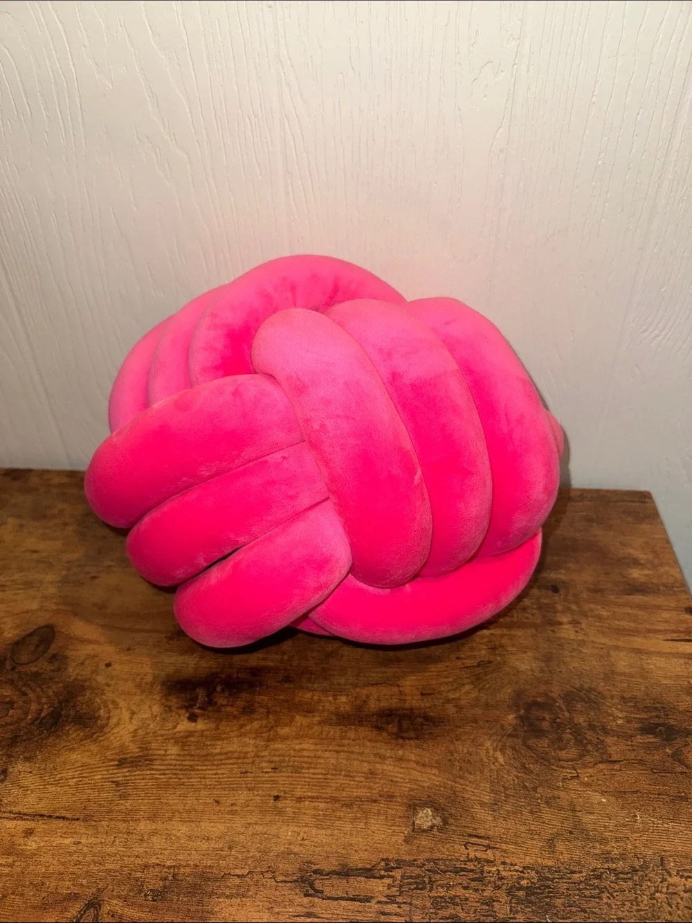 Pink Knot Pillow - Plush Decorative Accent